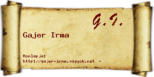 Gajer Irma névjegykártya