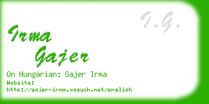 irma gajer business card